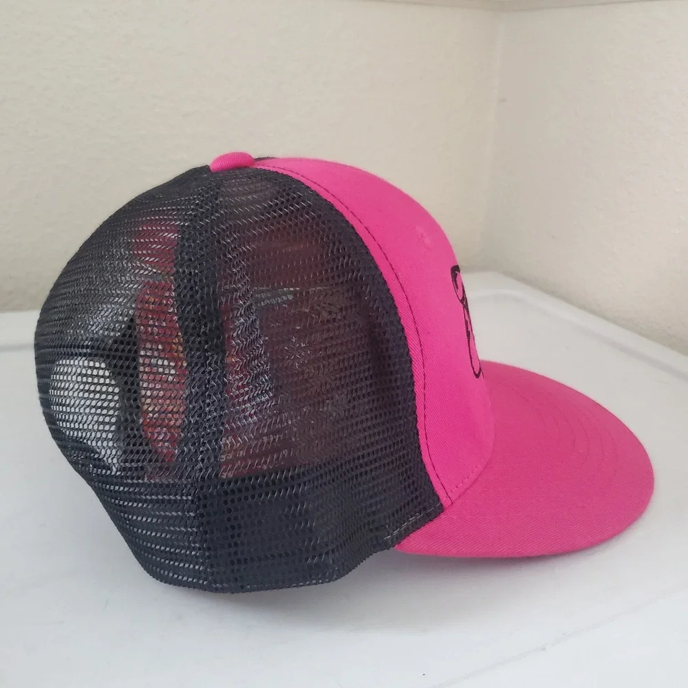 Fatal Clothing Hot Pink Black Trucker Hat Snapback Mesh Cap Embroidered Logo